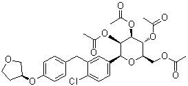 CAS # 915095-99-7, (1S)-1,5-Anhydro-1-C-[4-chloro-3-[[4-[[(3S)-tetrahydro-3-furanyl]oxy]phenyl]methyl]phenyl]-D-glucitol tetraacetate