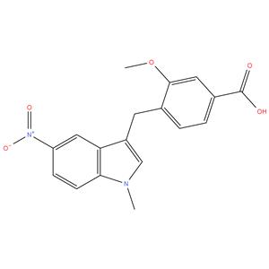 3 - methoxy - 4 - ( ( 1 - methyl - 5 - nitro - 1H - indol - 3 - yl ) methyl ) benzoic acid