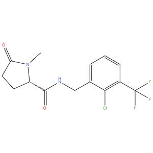 (2S)-N-[[2-Chloro-3-(trifluoromethyl)phenyl]methyl]-1-methyl-5-oxo-2-pyrrolidinecarboxamide