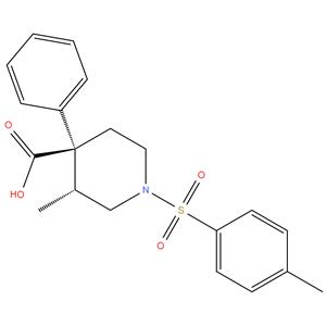 (-)-3-Methyl-4-phenyl-1-tosyl-4-piperidinecarboxylic acid