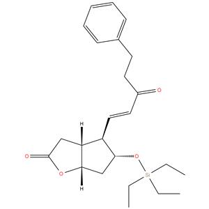 (3aR,4R,5R,6aS)-5-[[(1,1- Dimethylethyl)dimethylsilyl]ox y]hexahydro-4-[(1E)-3-oxo-5- phenyl-1-penten-1-yl]-2H- cyclopenta[b]furan-2-one