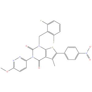 1-(2,6-Difluorobenzyl)-3-(6-methoxypyridazin-3-yl)-5-methyl-6-(4-nitrophenyl)thieno[2,3-d]pyrimidine-2,4(1H,3H)-dione
