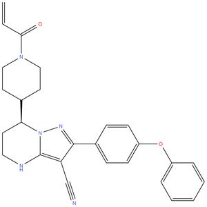 7-(1-acryloylpiperidin-4-yl)-2-(4-phenoxyphenyl)-4,5,6,7-tetrahydropyrazolo[1,5-a]pyrimidine-3-carbonitrile; Zanubrutinib impurity-8; Cyano impurity