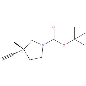 tert - butyl ( R ) -3 - ethynyl - 3 - methylpyrrolidine - 1 - carboxylate