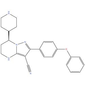 (S)-2-(4-phenoxyphenyl)-7-(piperidin-4-yl)-4,5,6,7-tetrahydropyrazolo[1,5-a]pyrimidine-3-carbonitrile; Zanubrutinib impurity-13