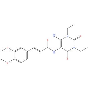 (E)-N- (6-amino-1, 3-diethyl-2, 4-dioxo-1, 2,3,4tetrahydropyrimidin-5-yl)-3-(3,4dimethoxyphenyl) acrylamide