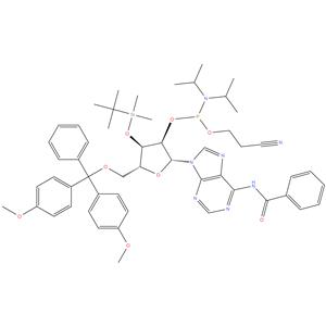 N -Benzoyl-5'-O-(4,4'-dimethoxytrityl)-3'-tertbutyldimethylsilyladenosine-2'-cyanoethyl-N,N-diisopropylphosphoramidite