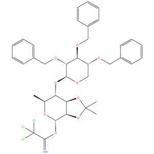 1-(2,2,2-trichloroethanimidate)-6-deoxy-2,3-O-?(1-?methylethylidene)?-?4-?O-?[2,?3,?4-?tris-?O-?(phenylmethyl)?-?β-?D-?xylopyranosyl]?- α-?L-?Mannopyranose