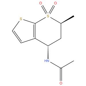 N-[(4S,6S)-6-Methyl-7,7-dioxo-5,6-dihydro-4H-thieno[2,3-b] thiopyran-4-yl]acetamide.