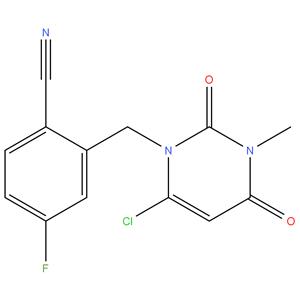 Trelagliptin intermediate 2-(6-Chloro-3-methyl-2,4-dioxo-3,4-dihydro-2H-pyrimidin-1-ylmethyl)-4-fluoro-benzonitrile