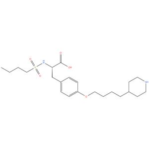 Tirofiban
(S)-2-(butylsulfonamido)-3-(4-(4-(piperidin-4- yl)butoxy)phenyl)propanoic acid