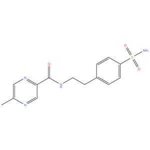 4-[beta-(5-Methyl pyrazine-2-carboxy-amido)ethyl]benzene sulphonamide