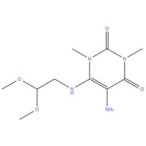5 - amino - 6 - ( ( 2,2 - dimethoxyethyl ) amino ) -1,3 - dimethylpyrimidine - 2,4 ( 1H , 3H ) -dione