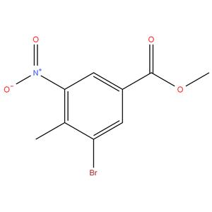 3-Bromo-4-methyl-5-nitro benzoic acid methyl ester