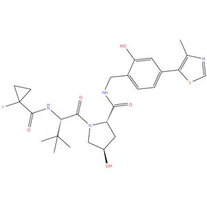 (2S,4R)-1-((S)-2-(1-Fluorocyclopropane-1-carboxamido)-3,3-dimethylbutanoyl)-   4-hydroxy-N-(2-hydroxy-4-(4- methylthiazol-5-yl)benzyl)pyrrolidine-2-carboxamide