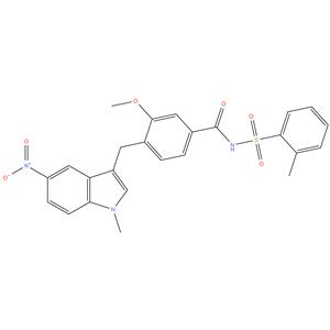 3 - methoxy - 4 - ( ( 1 - methyl - 5 - nitro - 1H - indol - 3 - yl ) methyl ) -N- ( o - tolylsulfonyl ) benzamide