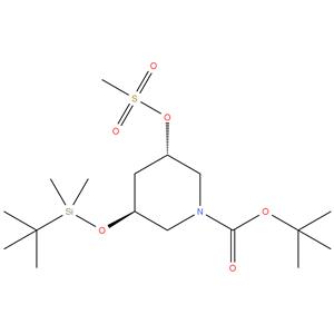 tert-butyl (3S,5S)-3-[tert-butyl(dimethyl)silyl]oxy-5-methylsulfonyloxypiperidine-1-carboxylate