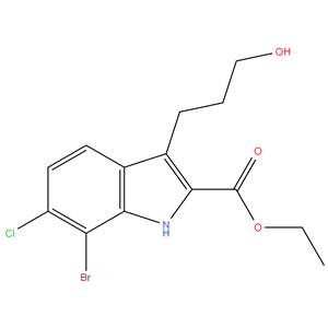 Ethyl 7-bromo-6-chloro-3-(3-hydroxypropyl)-1H-indole-2-carboxylate